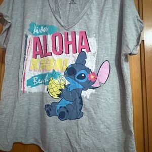 Woman’s Gray 'Aloha' Stitch Graphic Tee